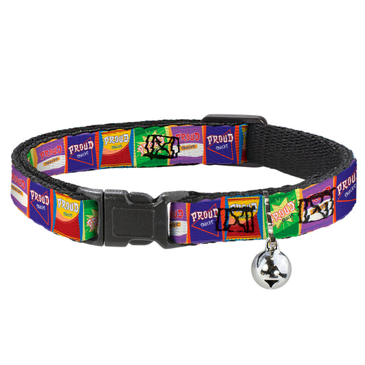 Breakaway Cat Collar with Bell - The Proud Family PROUD SNACKS Logo Blocks Multi Color