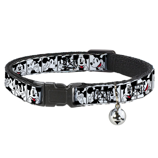 Breakaway Cat Collar with Bell - Mickey Mouse Expression Blocks White/Black/Red