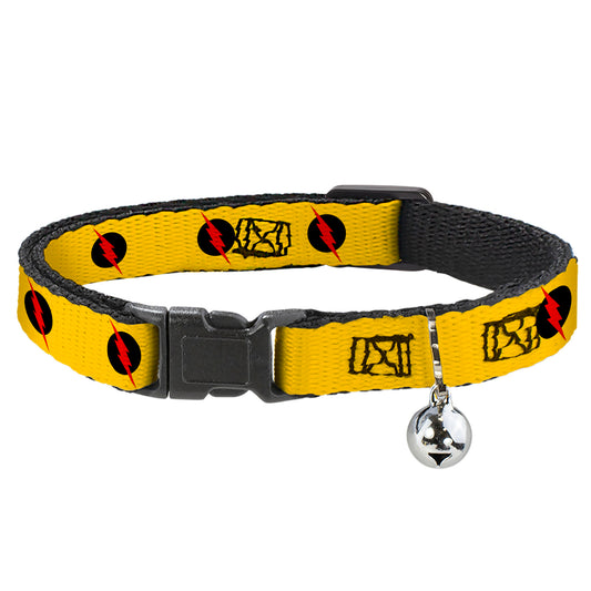 Cat Collar Breakaway - Reverse Flash Logo Golden Yellow Black Red