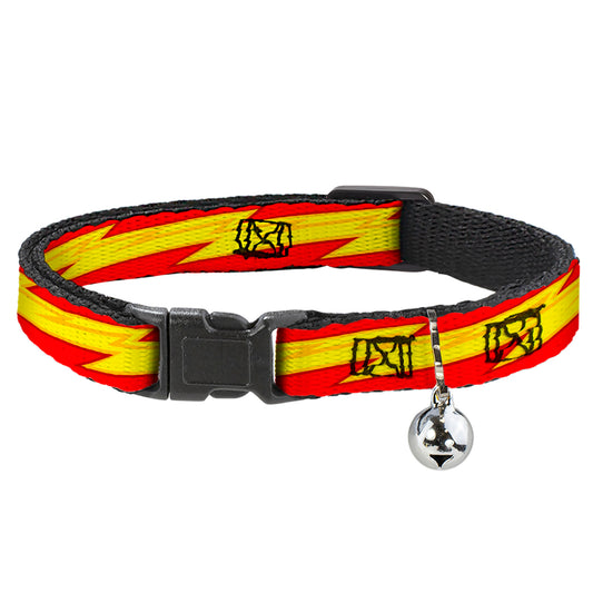 Cat Collar Breakaway - The Flash Bolt Stripe Reds Yellows