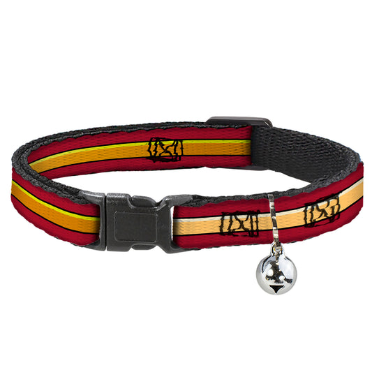 Cat Collar Breakaway - The Flash Stripe Burgundy Gold