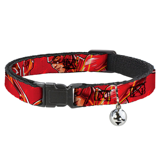 Breakaway Cat Collar with Bell - The Flash 2023 2-Poses Close-Up Reds