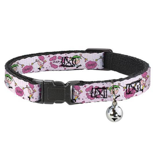 Breakaway Cat Collar with Bell - The Fairly OddParents Cosmo and Wanda Wish Poses Pink