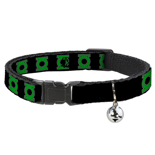 Cat Collar Breakaway - Green Lantern Logo Black Green