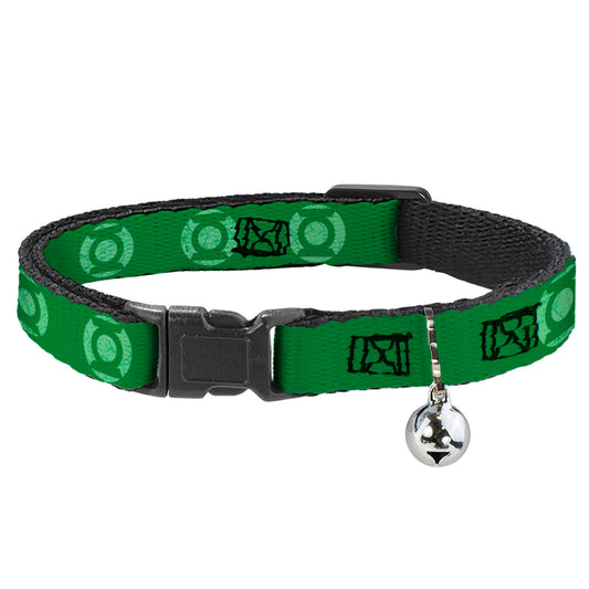 Cat Collar Breakaway - Green Lantern Logo Weathered Greens