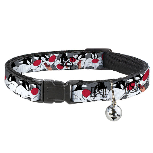 Cat Collar Breakaway - Sylvester the Cat Expressions Gray