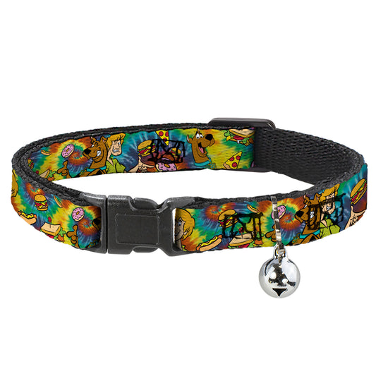 Cat Collar Breakaway - Scooby Doo and Shaggy Poses Munchies Tie Dye Multi Color