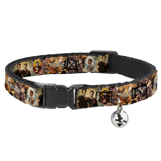 Cat Collar Breakaway - SUPERNATURAL 4-Character Saintly Icons Skull & Roses