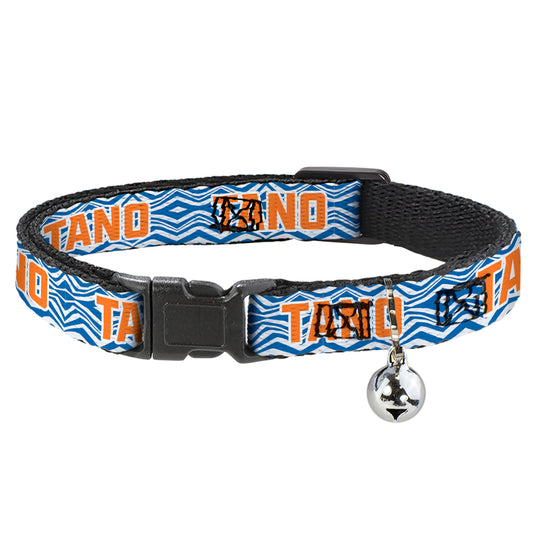 Cat Collar Breakaway - Star Wars The Clone Wars Ahsoka TANO Text Waves White Blue Orange