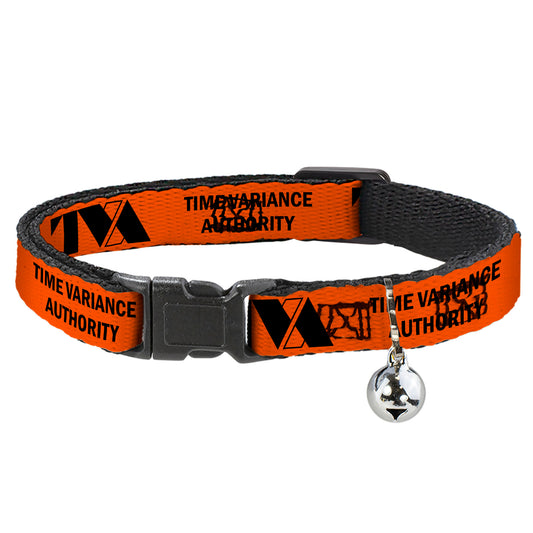 Cat Collar Breakaway with Bell - Loki Series TVA TIME VARIANCE AUTHORITY Text Orange Black
