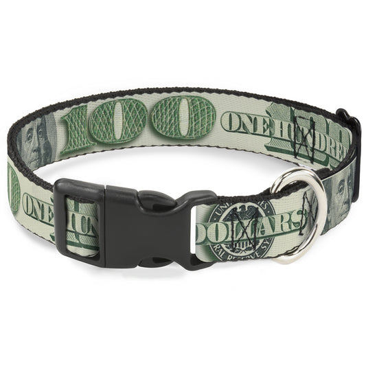 Plastic Clip Collar - 100 Dollar Bill CLOSE-UP/Triple Benjamin