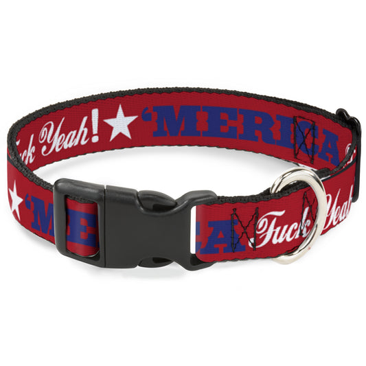 Plastic Clip Collar - 'MERICA FUCK YEAH!/Star Red/Blue/White