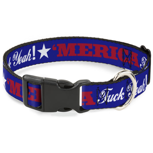 Plastic Clip Collar - 'MERICA FUCK YEAH!/Star Blue/Red/White