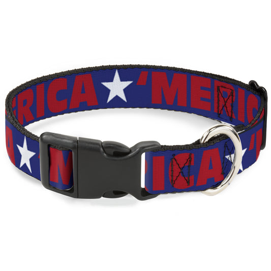 Plastic Clip Collar - 'MERICA/Star Blue/Red/White