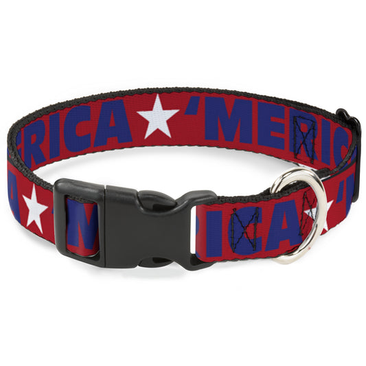 Plastic Clip Collar - 'MERICA/Star Red/Blue/White