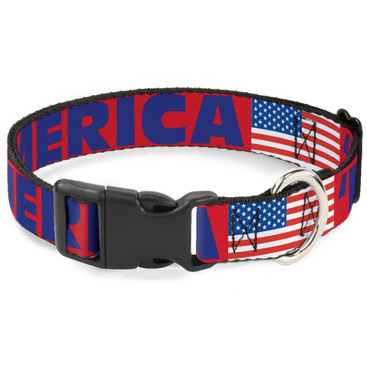 Plastic Clip Collar - 'MERICA/US Flag Red/Blue/White