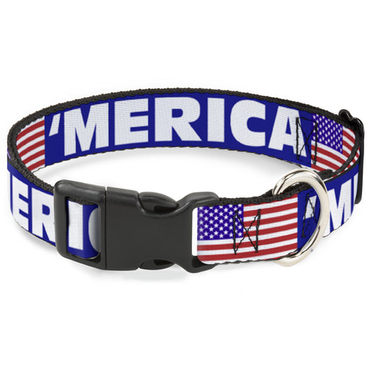 Plastic Clip Collar - 'MERICA/US Flag Blue/White/Red