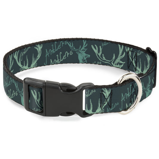 Plastic Clip Collar - Antlers Turquoise