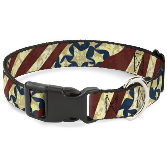 Plastic Clip Collar - Americana Diagonal Vintage Stars & Stripes2