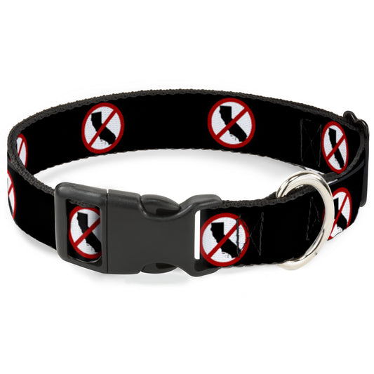 Plastic Clip Collar - Anti-California Logo Black/Red/White