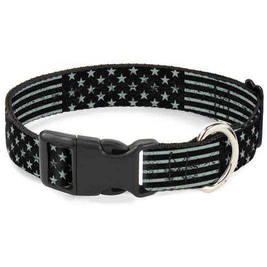 Plastic Clip Collar - Americana Stars & Stripes2 Weathered Black/Gray
