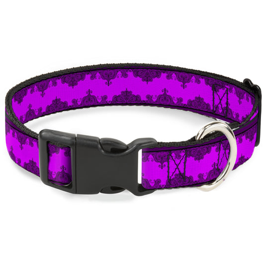 Plastic Clip Collar - Boudoir Wallpaper Fuchsia/Black