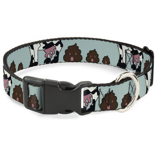 Plastic Clip Collar - Cow Poops Color