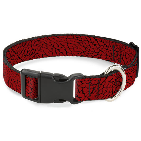 Plastic Clip Collar - Elephant Crackle Red