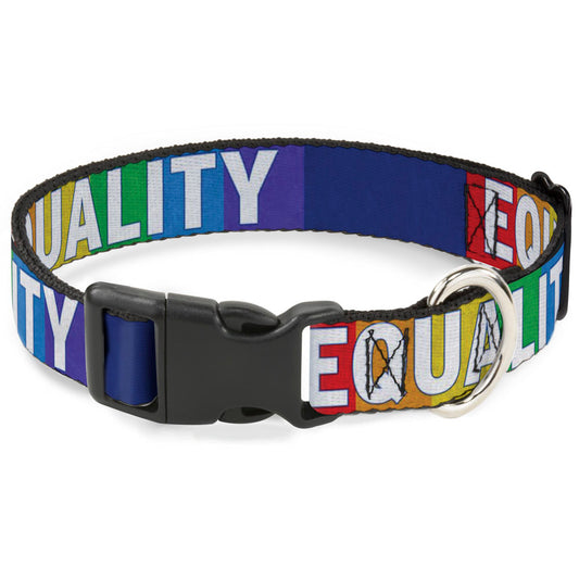 Plastic Clip Collar - EQUALITY Blocks Rainbow/Blue/White