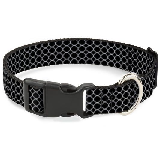 Plastic Clip Collar - Fishnet Stocking Black/White
