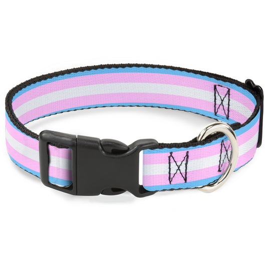 Plastic Clip Collar - Flag Transgender Baby Blue/Baby Pink/White