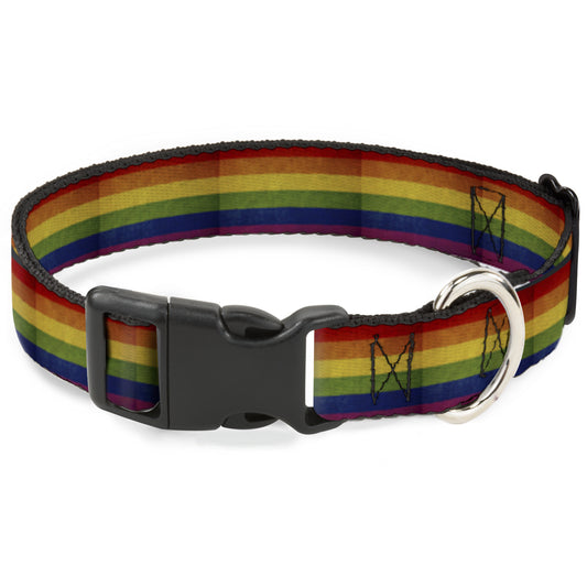 Plastic Clip Collar - Flag Pride Distressed Rainbow