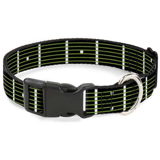 Plastic Clip Collar - Guitar Neck Black/White/Lime Green