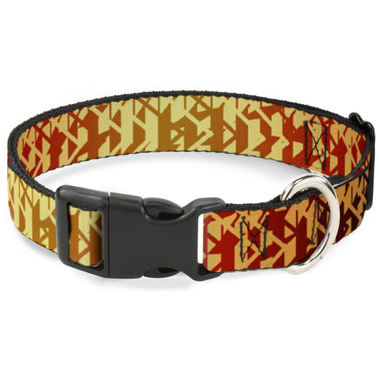 Plastic Clip Collar - Geometric Transition Blues/Reds/Orange/Yellows