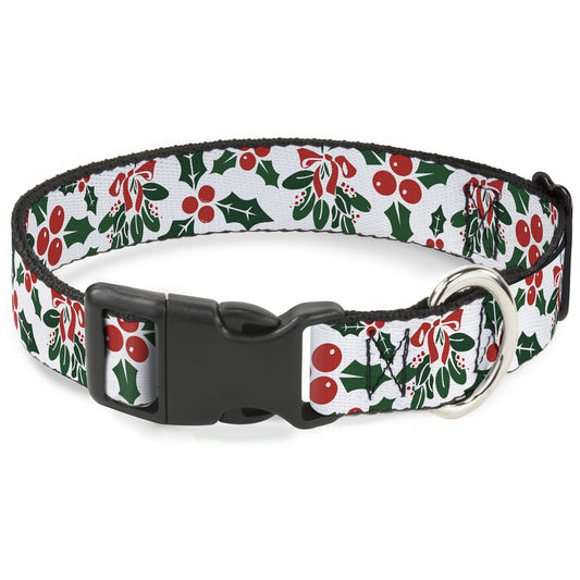 Plastic Clip Collar - Holly & Mistletoe