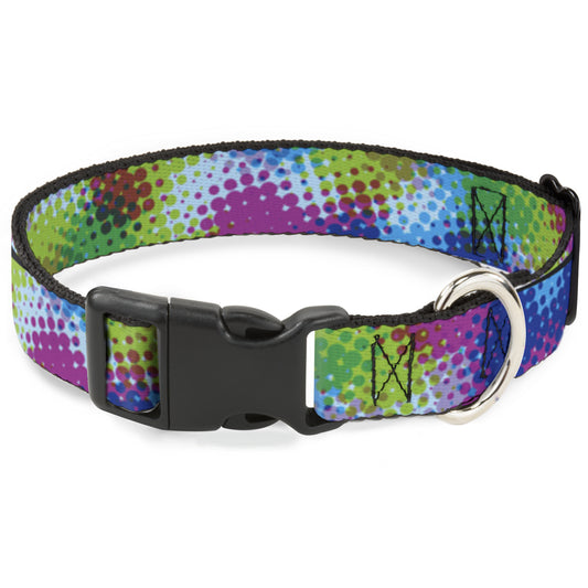 Plastic Clip Collar - Halftone Dots Light Blue/Blues/Greens/Pinks