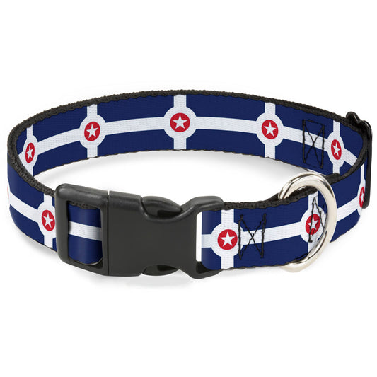 Plastic Clip Collar - Indianapolis Flag Navy Blue/White/Red