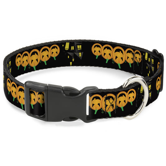 Plastic Clip Collar - Jack-o'-Lanterns/Haunted House Black/Yellow