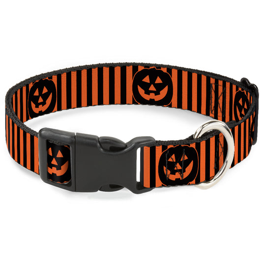 Plastic Clip Collar - Jack-o'-Lantern Pumpkin Stripe Orange/Black