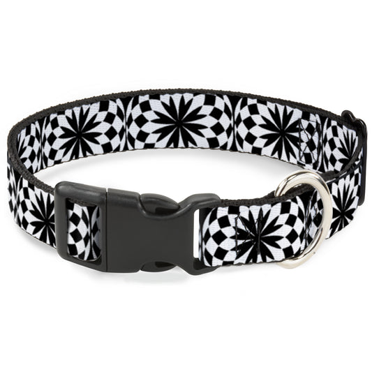 Plastic Clip Collar - Kaleidoscope Balls White/Black