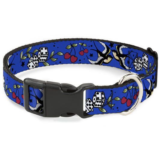 Plastic Clip Collar - Lucky CLOSE-UP Blue