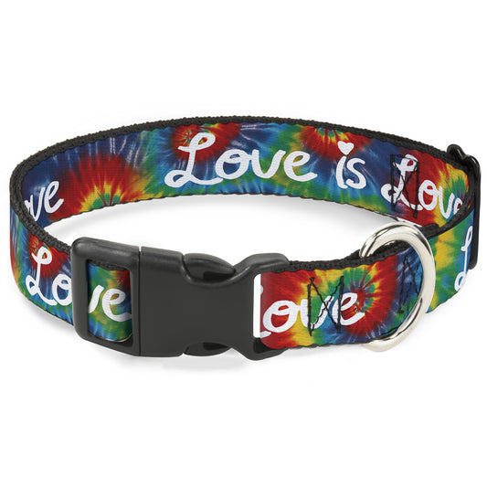 Plastic Clip Collar - LOVE IS LOVE BD Tie Dye/White
