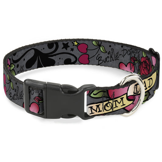 Plastic Clip Collar - Mom & Dad Gray