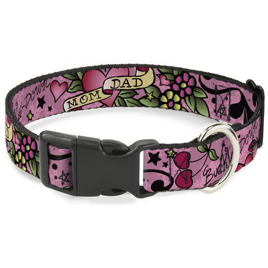 Plastic Clip Collar - Mom & Dad Pink