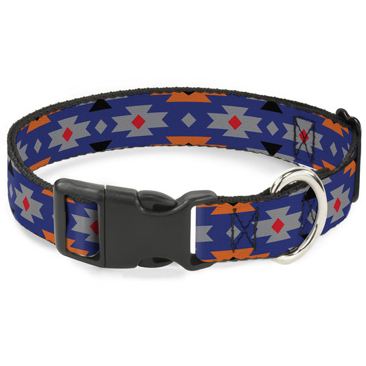 Plastic Clip Collar - Navajo Gray/Blue/Orange/Black