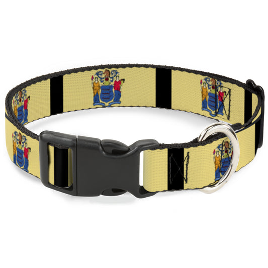 Plastic Clip Collar - New Jersey Flags/Black