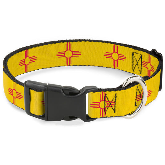 Plastic Clip Collar - New Mexico Flag Yellow/Red