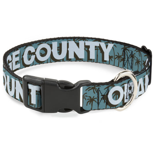 Plastic Clip Collar - ORANGE COUNTY/Palm Trees Blue/Brown/Light Blue