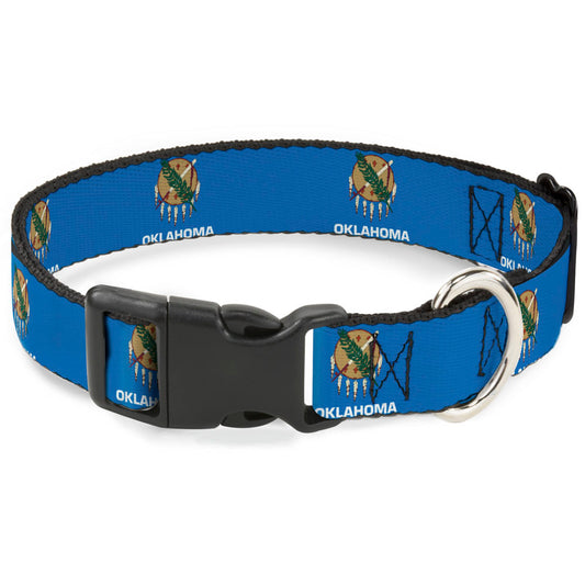 Plastic Clip Collar - Oklahoma State Flag Sky Blue/White