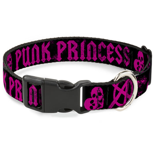 Plastic Clip Collar - Punk Princess Black/Fuchsia